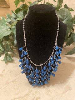 BLUE BEADED NECKLACE